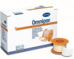 Пластырь фиксирующий, Omnipor (Омнипор) р. 5смх5м №1 арт. 900438 на нетканой основе гипоаллергенный для щадящей фиксации белый картонная упаковка без еврохолдера